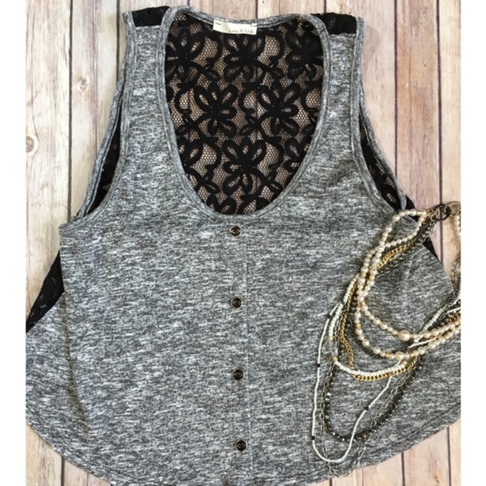 Crop Top with Black Lace back - Picture 3 of 3
